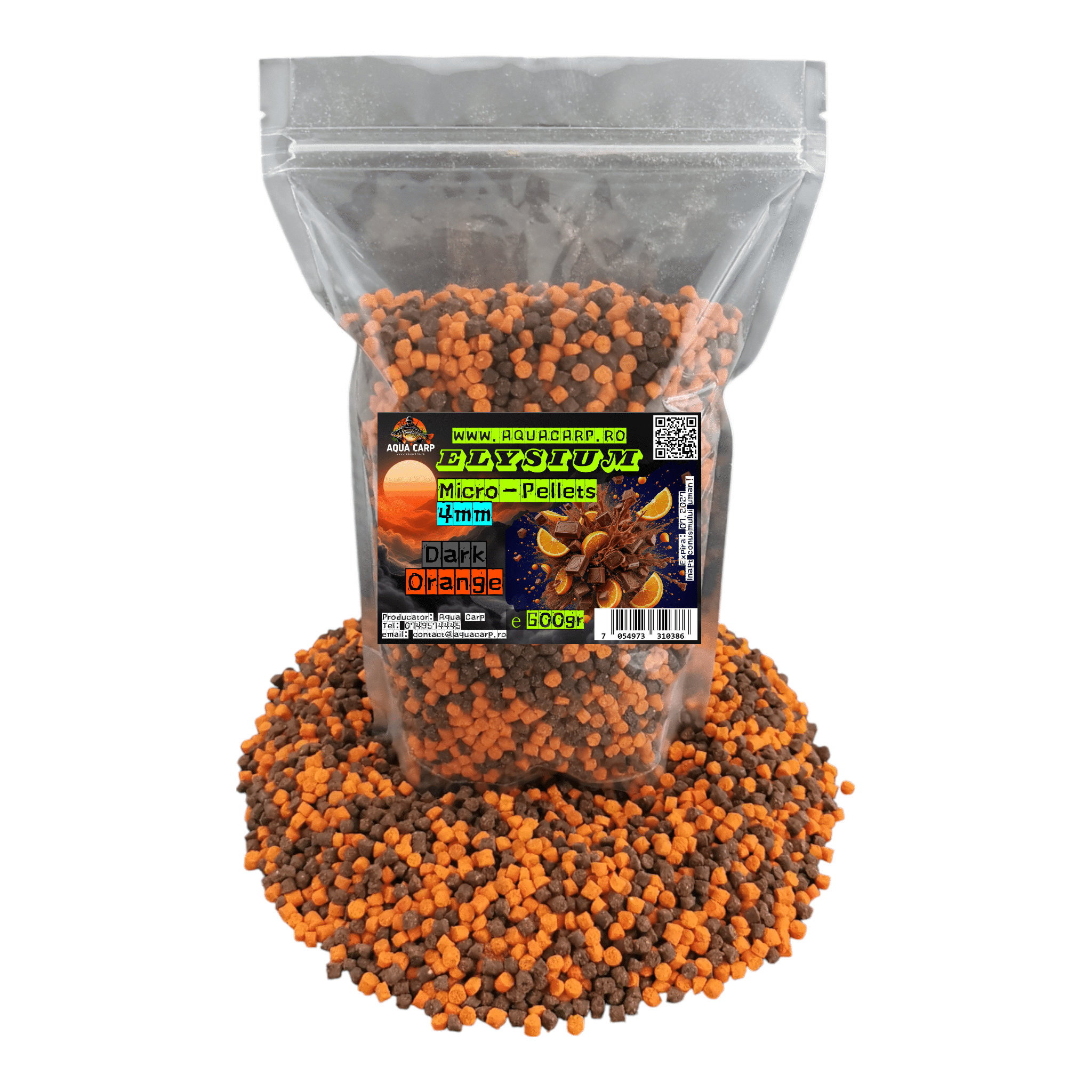 Micropeleti AquaCarp Elysium 4mm Dark Orange 600gr